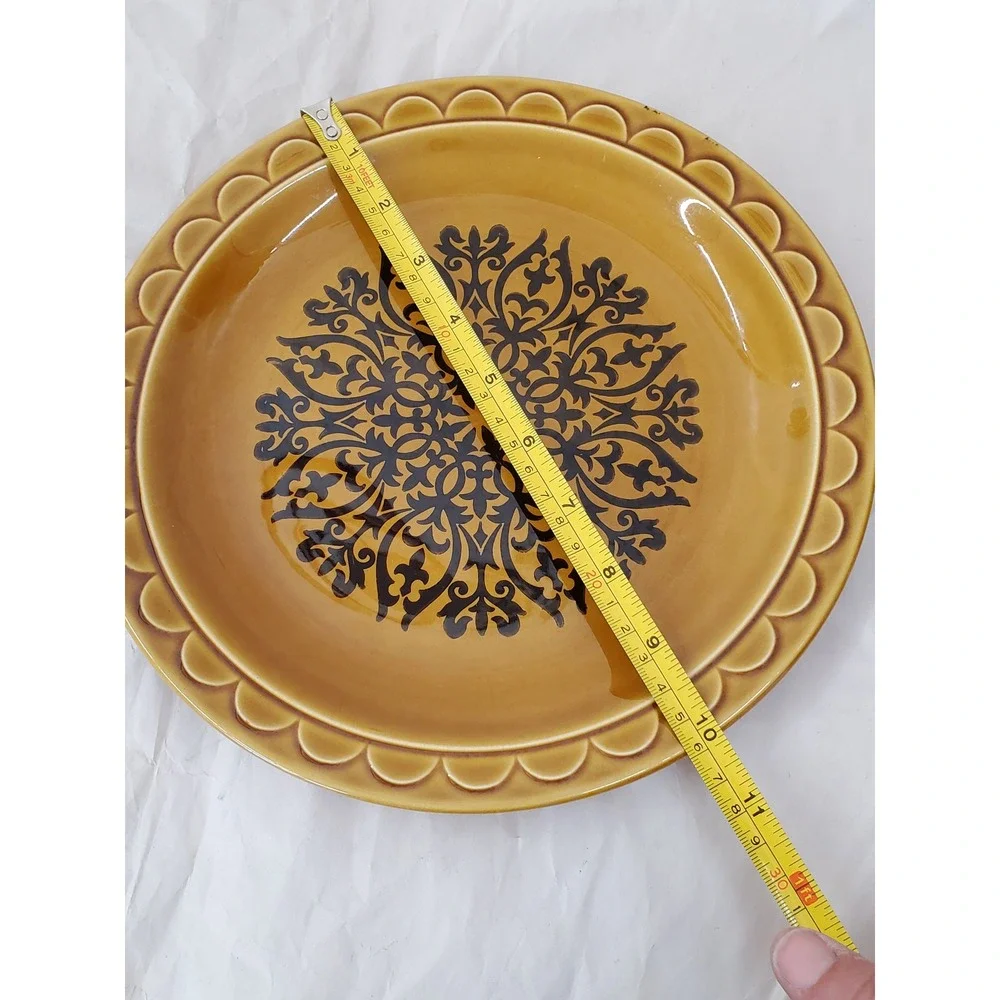 Coventry Castillian Harvest‎ Gold Scalloped Filigree Dinner Plate Vintage USA